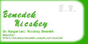 benedek micskey business card